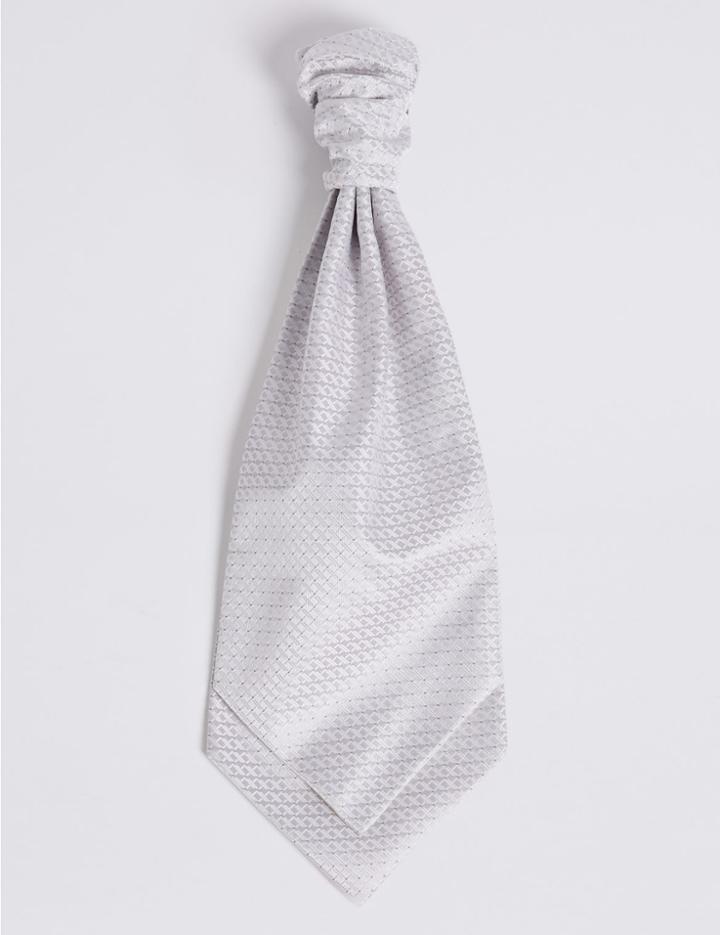 Marks & Spencer Jacquard Cravat & Pocket Square Set Platinum