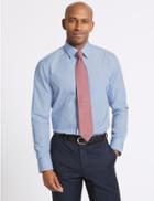 Marks & Spencer 3 Pack Easy To Iron Tailored Fit Shirts Blue