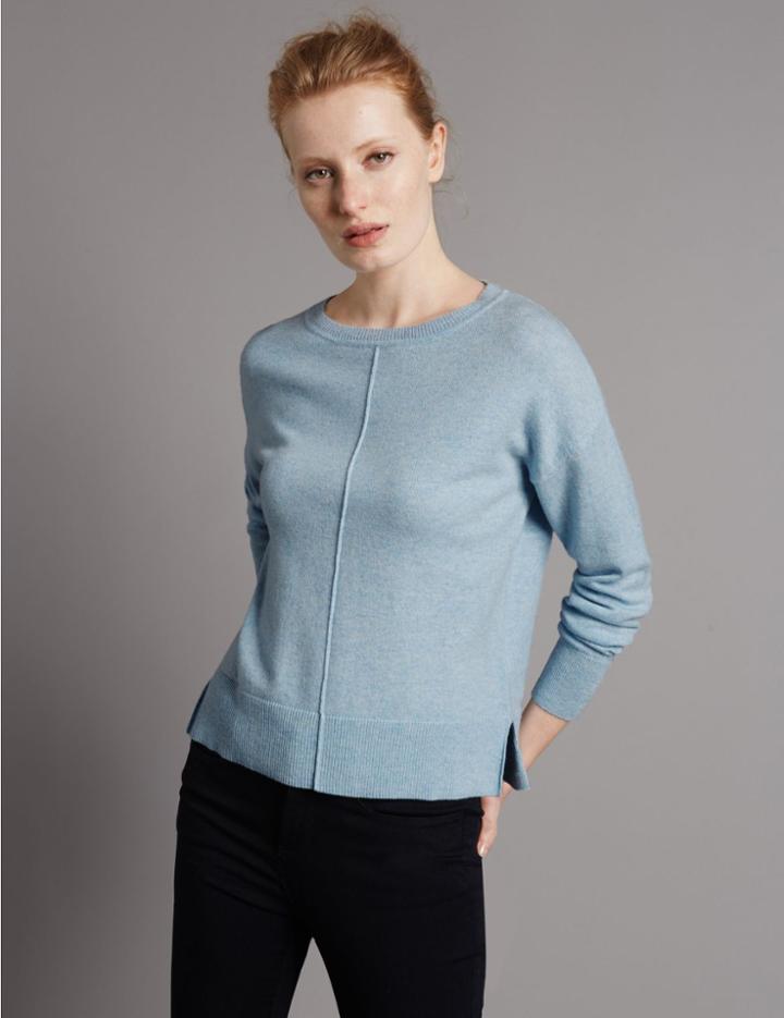 Marks & Spencer Pure Cashmere Centre Seam Jumper Fresh Blue