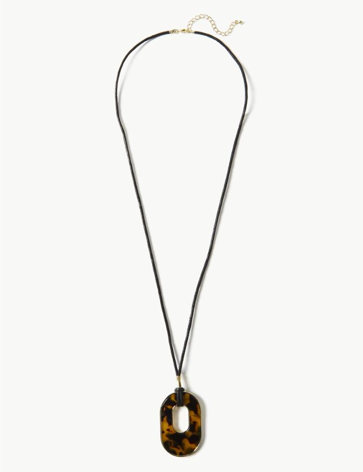 Marks & Spencer Oval Pendant Necklace Black Mix