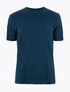 Marks & Spencer Supima Cotton Crew Neck T-shirt Marine