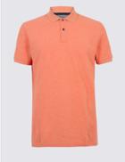 Marks & Spencer Pure Cotton Polo Shirt Orange Mix