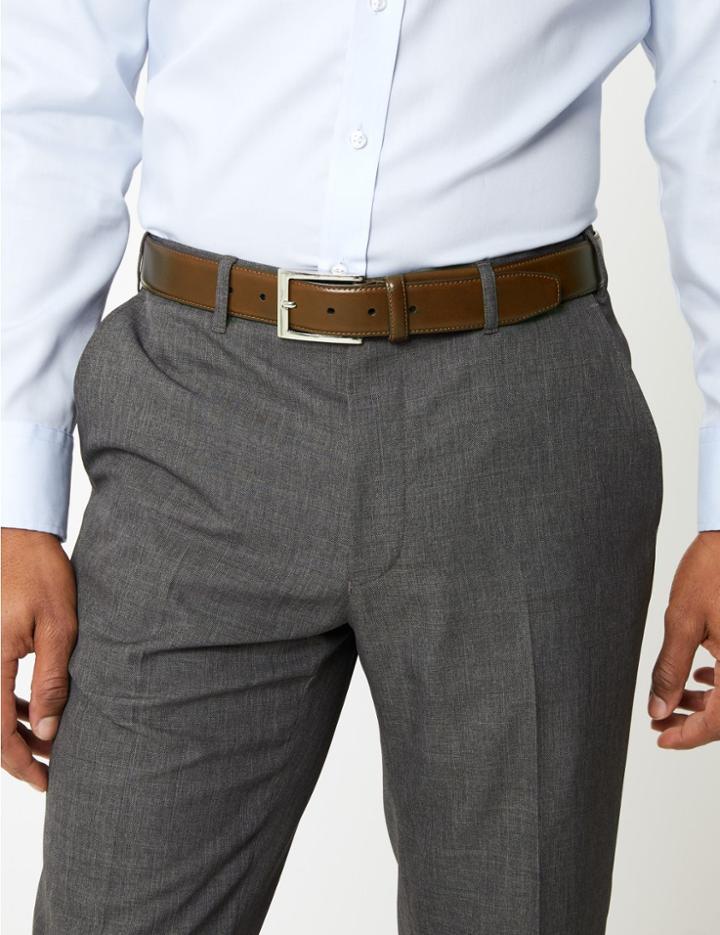 Marks & Spencer Leather Active Waistband Smart Belt Brown