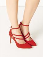 Marks & Spencer Stiletto Heel Pointed Court Shoes Flame
