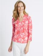 Marks & Spencer Floral Print 3/4 Sleeve Shirt Pink Mix