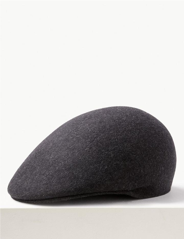 Marks & Spencer Pure Wool Flat Cap With Stormwear&trade;