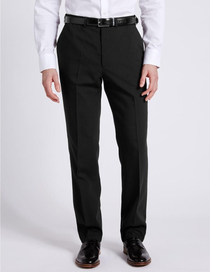 Marks & Spencer Black Regular Fit Trousers Black