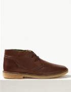 Marks & Spencer Leather Lace-up Desert Boots Tan