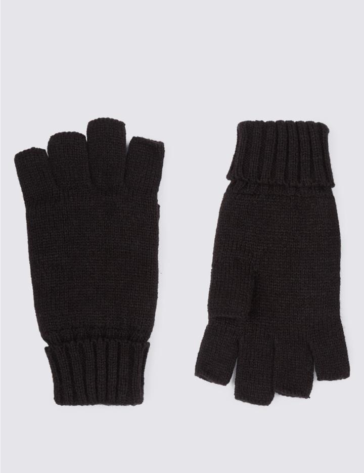 Marks & Spencer Knitted Fingerless Gloves Black