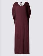 Marks & Spencer Angel Sleeve Jersey Midi Dress Wine