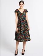 Marks & Spencer Floral Print Jacquard Prom Dress Multi