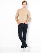 Marks & Spencer Skinny Fit Corduroy Trousers With Stretch Navy