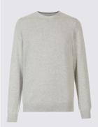 Marks & Spencer Pure Cotton Crew Neck Jumper Silver Mix