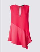 Marks & Spencer Asymmetric V-neck Sleeveless Shell Top Bright Pink