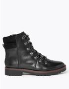 Marks & Spencer Leather Hiker Ankle Boots Black
