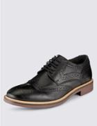Marks & Spencer Leather Lace Up Brogue Shoes Black