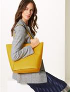 Marks & Spencer Faux Leather Tote Bag Yellow