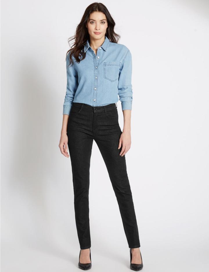 Marks & Spencer Mid Rise Skinny Leg Jeans Black