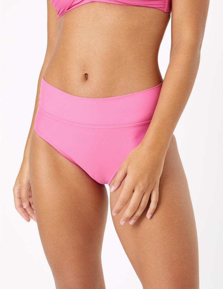 Marks & Spencer Roll Top Bikini Bottoms Pink
