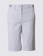 Marks & Spencer Cotton Rich Ticking Stripe Shorts Navy