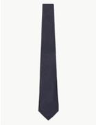Marks & Spencer Pure Silk Slim Textured Tie Navy