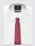 Marks & Spencer Pure Silk Floral Print Tie Red Mix