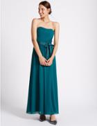 Marks & Spencer Detachable Straps Pleated Maxi Dress Teal