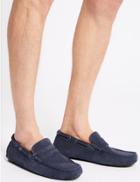 Marks & Spencer Suede Driving Shoes With Stain Resistant Navy