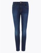 Marks & Spencer Petite Mid Rise Skinny Fit Jeans Dark Indigo