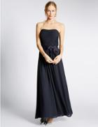 Marks & Spencer Detachable Straps Pleated Maxi Dress Navy