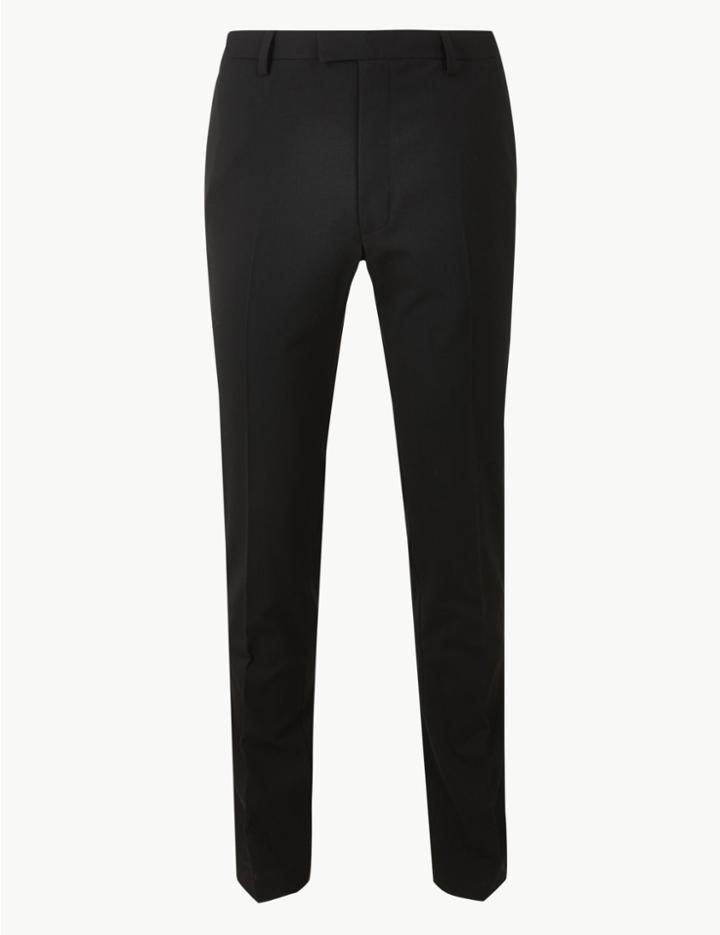 Marks & Spencer Skinny Fit Flat Front Trousers Black