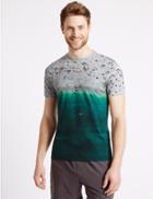 Marks & Spencer Pure Cotton Printed Crew Neck T-shirt Multi