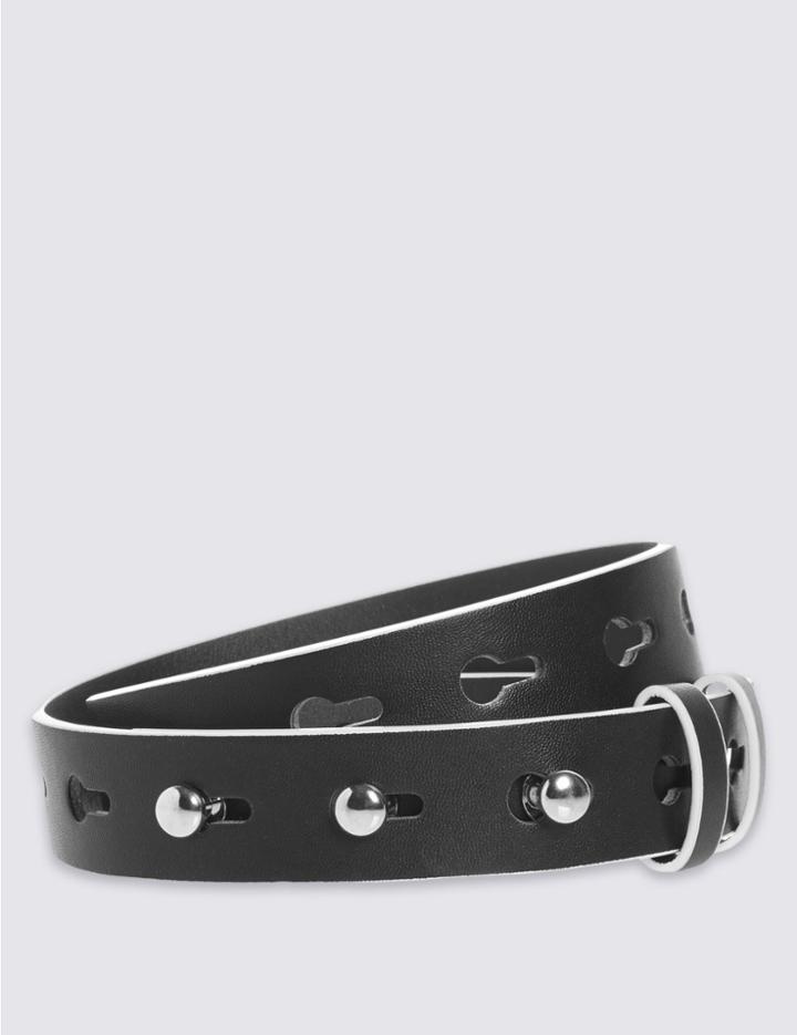 Marks & Spencer Faux Leather Waist Belt Black/white