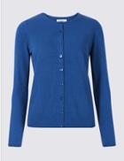 Marks & Spencer Long Sleeve Cardigan Bright Blue