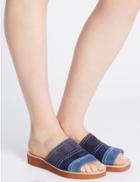 Marks & Spencer Suede Tri Coloured Sandals With Footglove&trade; Blue Mix