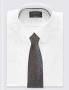 Marks & Spencer Pure Silk Tie With Swarovski&reg; Elements Grey