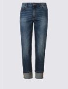 Marks & Spencer Petite Mid Rise Relaxed Slim Jeans Blue Tint