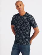 Marks & Spencer Slim Fit Pure Cotton Printed Crew Neck T-shirt Navy Mix