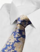 Marks & Spencer Pure Silk Rose Floral Tie Yellow Mix