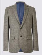 Marks & Spencer Pure Wool Barleycorn Jacket Neutral