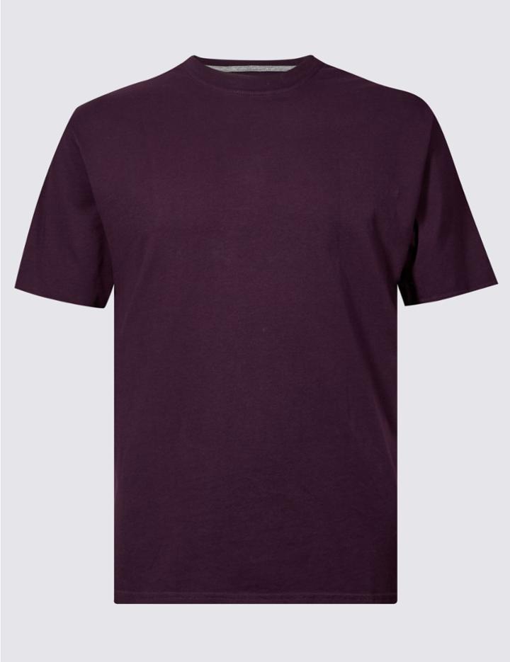Marks & Spencer Pure Cotton T-shirt With Cool Comfort&trade; Purple