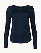 Marks & Spencer Quick Dry Long Sleeve Top Navy