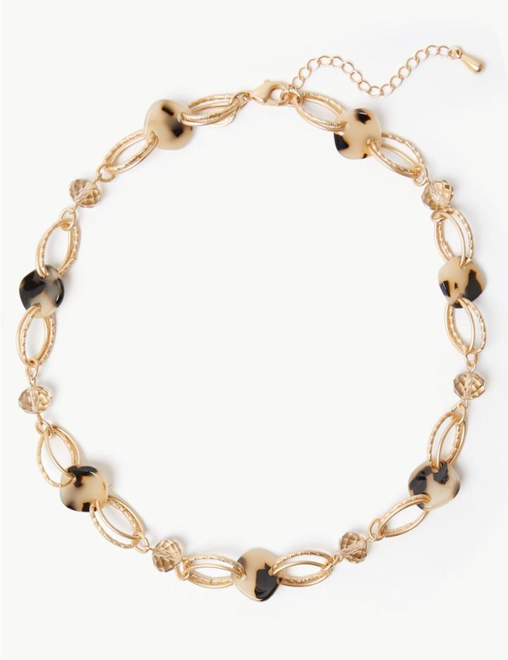 Marks & Spencer Skin Kind&trade; Hoop And Disc Necklace Brown Mix