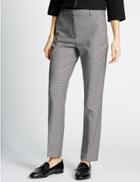 Marks & Spencer Micro Check Slim Leg Trousers Grey Mix