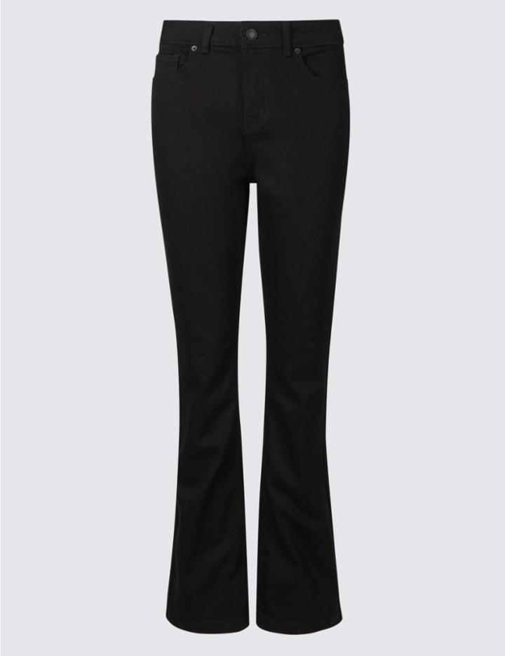 Marks & Spencer Mid Rise Slim Bootcut Jeans Black Mix