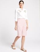 Marks & Spencer Linen Blend Tailored Shorts Sherbert