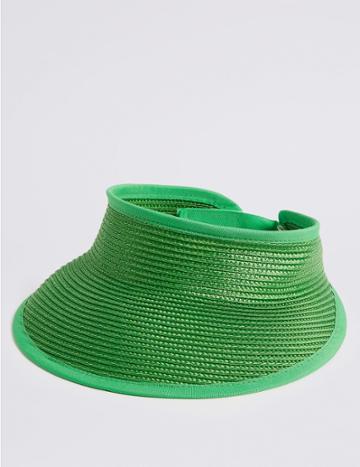 Marks & Spencer Woven Visor Hat Green