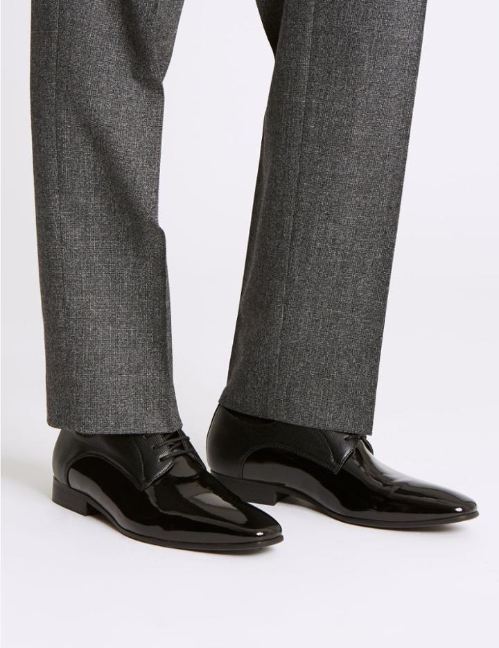 Marks & Spencer Lace-up Derby Shoes Black High Shine