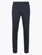 Marks & Spencer Skinny Fit Textured Stretch Trousers Navy