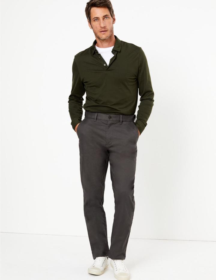 Marks & Spencer Cotton Rich Stretch Chinos Grey